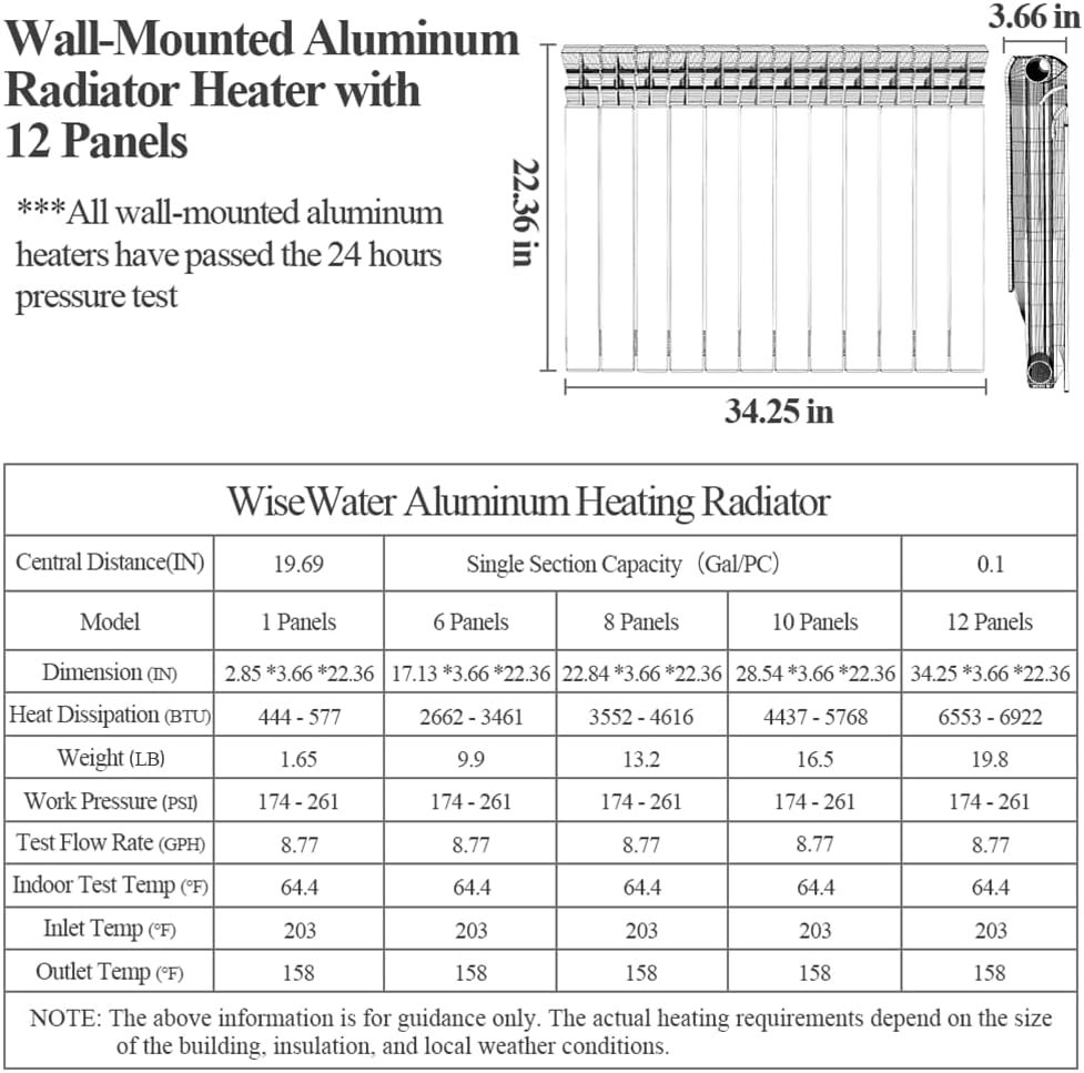 Wall Mounted Aluminum Radiator Heater for Hot Water Room Heating Systems