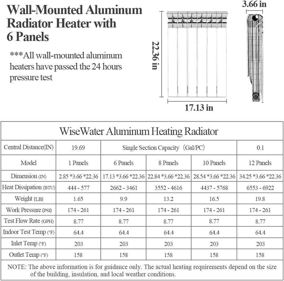 Wall Mounted Aluminum Radiator Heater for Hot Water Room Heating Systems