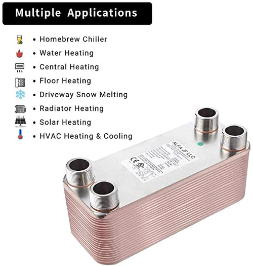 WiseWater Brazed Plate Heat Exchanger 3"x 8" – 3/4" MPT – 80,000 to 380,000 BTU