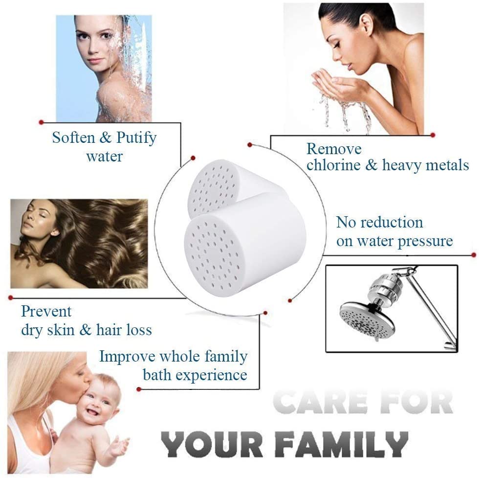 WiseWater Universal 17-Stage Shower Filter with Replaceable Filter Cartridge for Hard Water, Reducing Chlorine, Heavy Metals & Toxins, Chrome