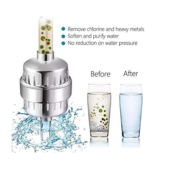 WiseWater Handheld Shower Head with Filter, 18 Stage Shower Filter for Hard Water, High Output Shower Water Filter With Hose, 1 Replacement