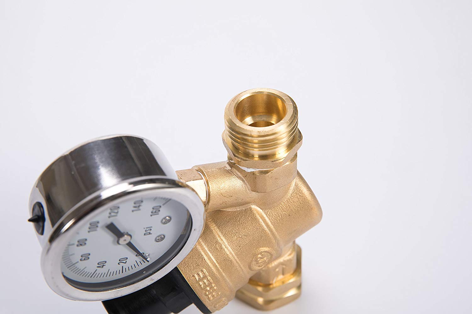 Adjustable Water Pressure Regulator with Gauge and Filter, Brass Lead-Free 3/4" NH Thread for Camper, RV Trailer - Alfa Heating Supply