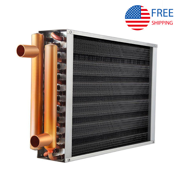 Air to Water Heat Exchanger 190kBtu 18x18 1" Copper Ports