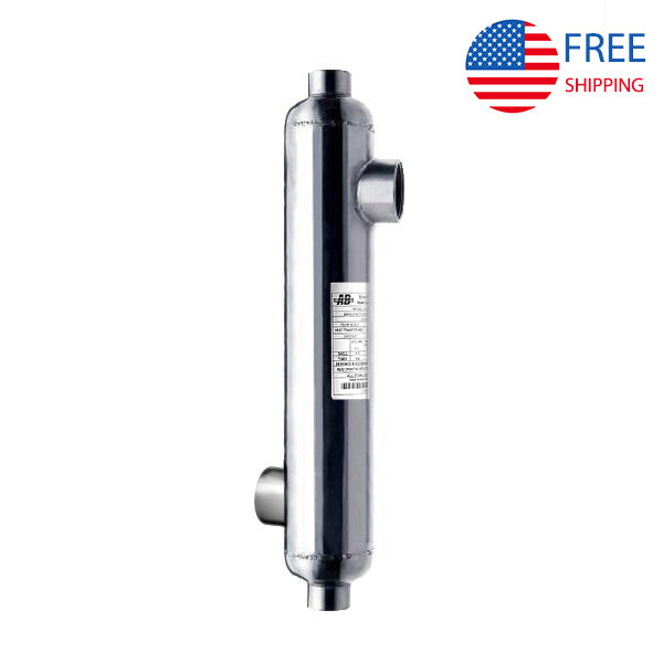 Swimming Pool Heat Exchanger - 210K SS316L Opposite Side 1 1/2" & 1 1/2" FPT