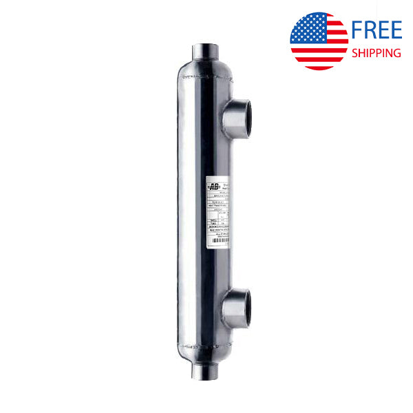 Swimming Pool Heat Exchanger - 155K SS316L Same Side 1 1/2" & 1" FPT