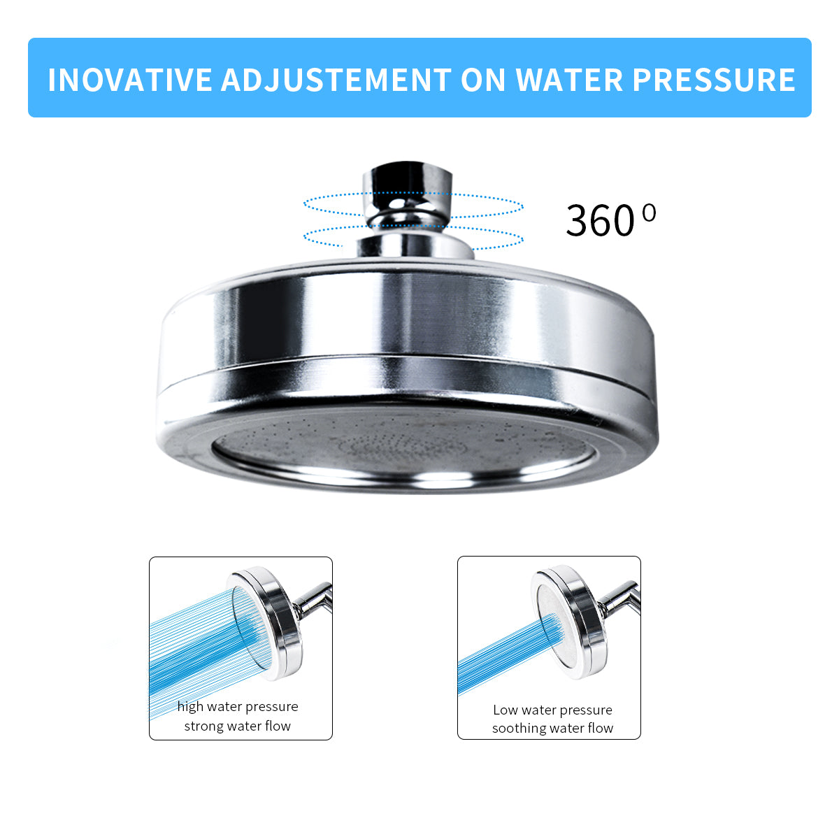 WiseWater Handheld Shower Head with Filter, 18 Stage Shower Filter for Hard Water, High Output Shower Water Filter With Hose, 1 Replacement