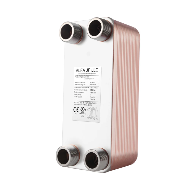 WiseWater Brazed Plate Heat Exchanger 5"x12" 1 1/4"MPT (BL26C Series)