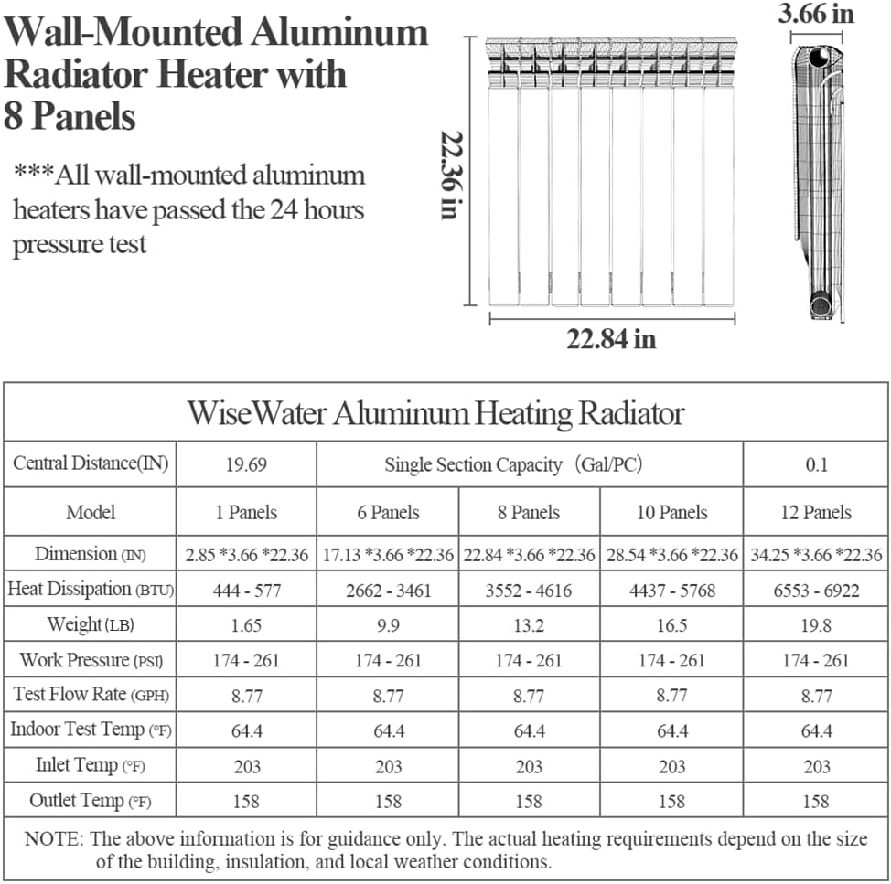 Wall Mounted Aluminum Radiator Heater for Hot Water Room Heating Systems