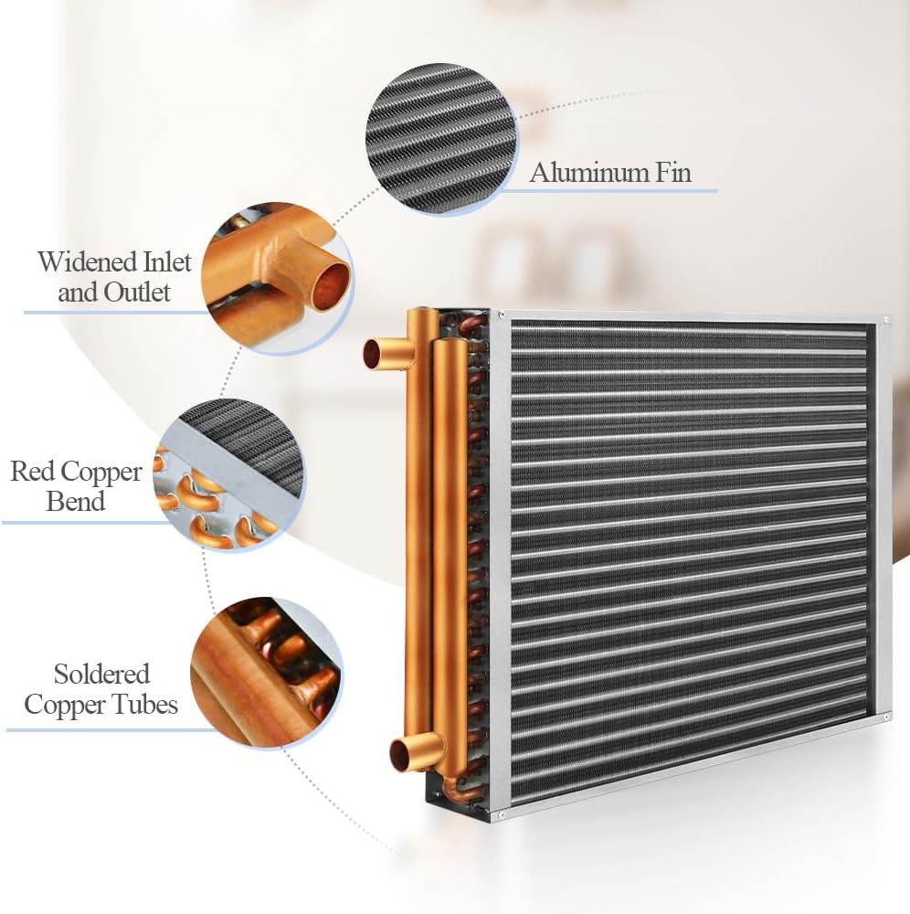 Water to Air Heat Exchanger 12x15 1" Copper Ports