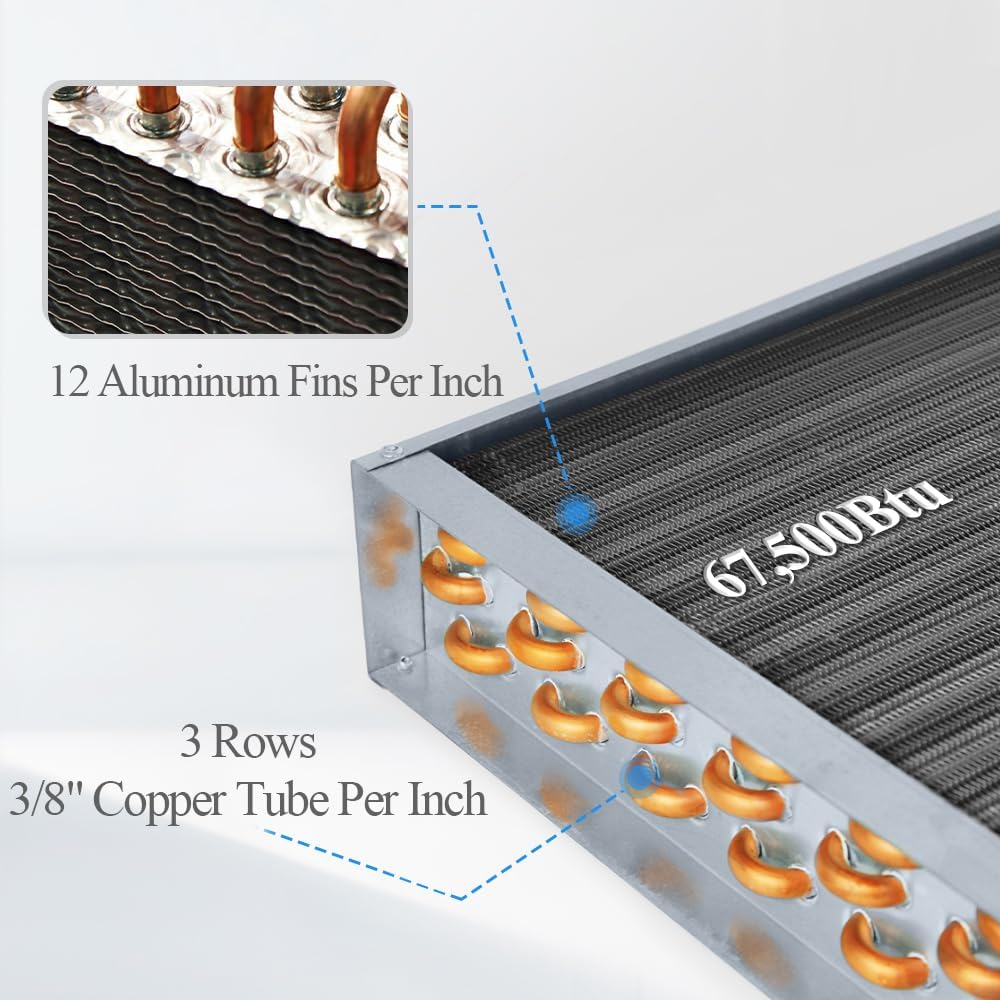 Water to Air Heat Exchanger 12x15 1" Copper Ports