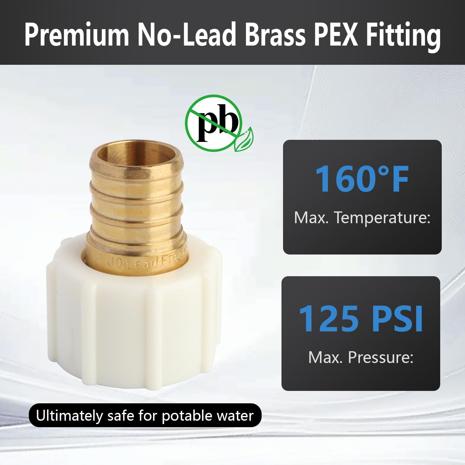 Swivel Adapter Water Line Connection Fitting 3/4" PEX-B × 3/4" FNPT (5Pack)