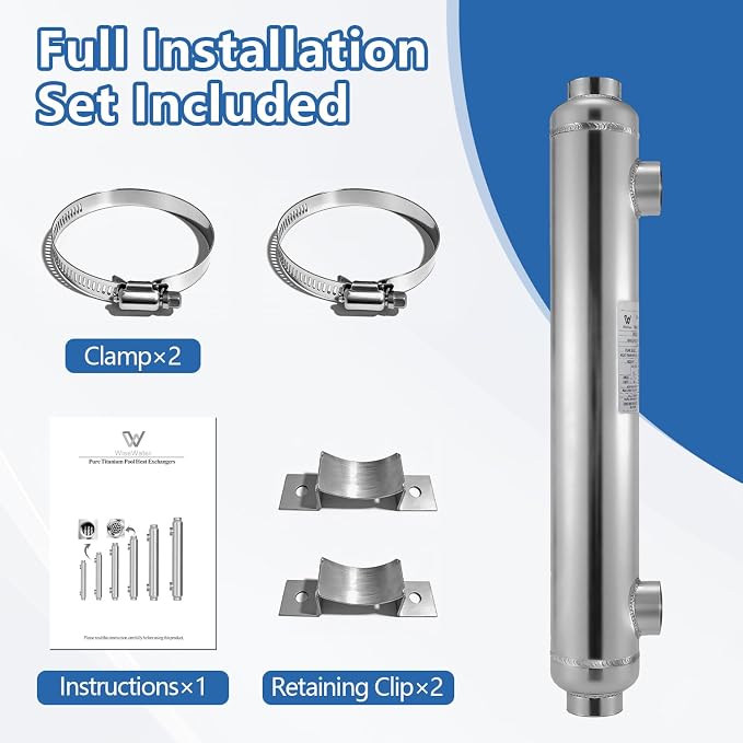 Swimming Pool Heat Exchanger - 600K Titanium Same Side 2 1/2" & 2" FPT