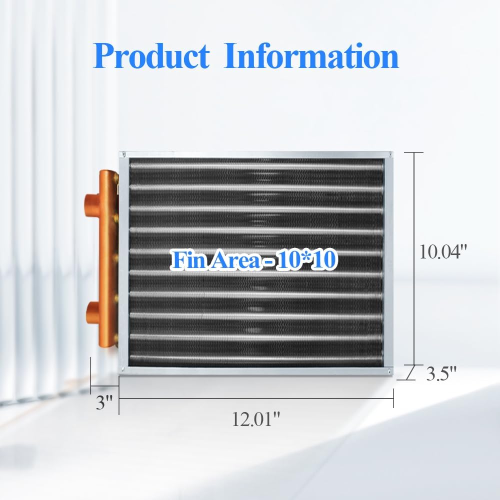 Water to Air Heat Exchanger 10x10 1" Copper Ports