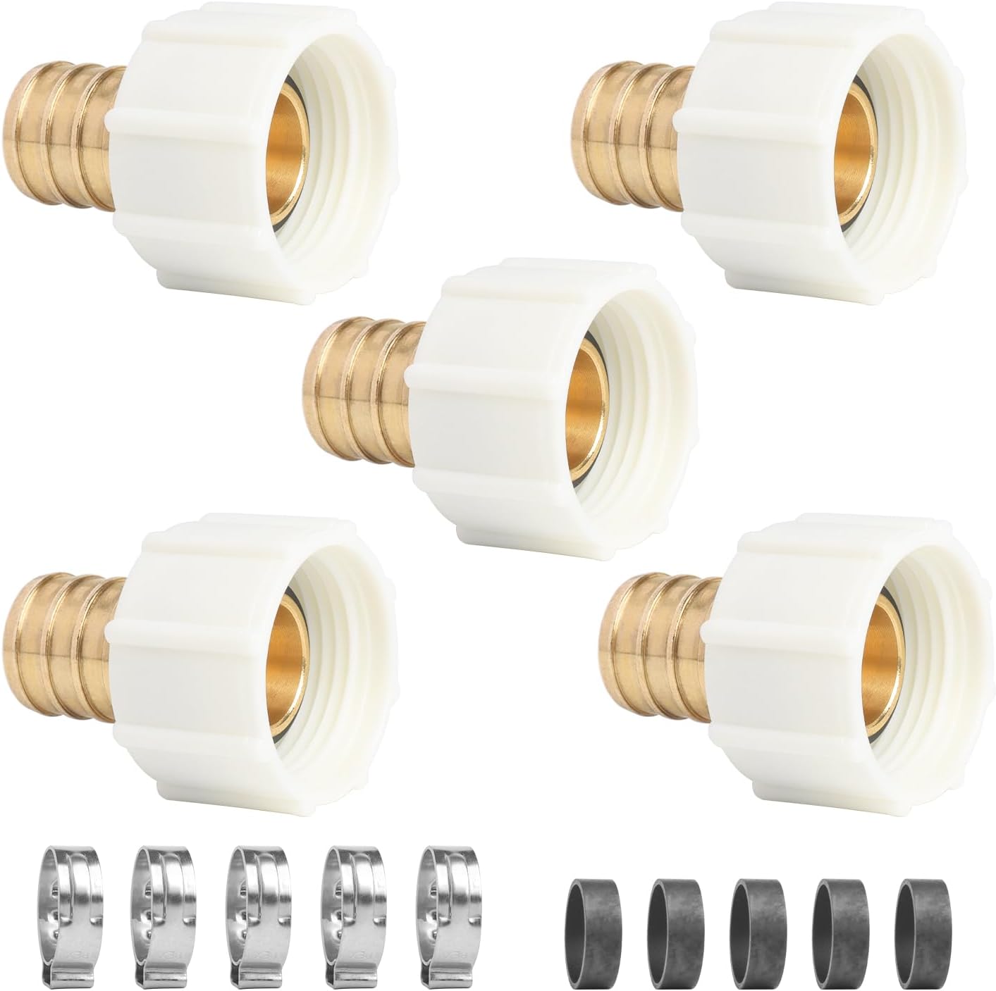 Swivel Adapter Water Line Connection Fitting 3/4" PEX-B × 3/4" FNPT (5Pack)