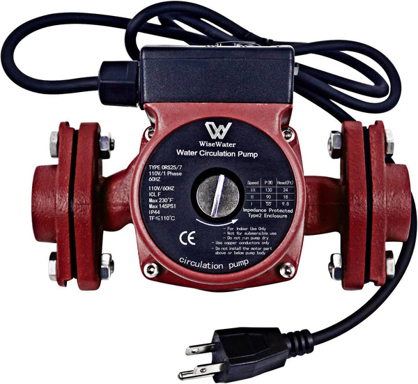 Circulation Pump, Recirculation Pump with 1-Inch NPT Internal Threaded Flanges, 13GPM 3-Speed 110V 60Hz
