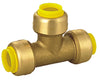 Lead-Free, Brass Push-Fit Tees 1/2"x1/2"x1/2" [5pk, 10pk, 25pk] - Alfa Heating Supply