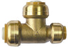 Lead-Free, Brass Push-Fit Reducing Tees 3/4"x3/4"x1/2" [5pk, 10pk, 25pk] - Alfa Heating Supply