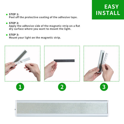 WiseWater Under Cabinet Lighting, 12 / 20 Led Closet Lights Motion Sensor Wireless USB Rechargeable Battery with 4 Magnetic Strips for Cupboard