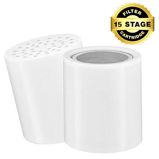 15-Stage Replacement Shower Water Filter Cartridges with Vitamin C for Hard Water - Compatible with Universal Shower Heads and Handheld Shower - Removing Chlorine, Heavy Metals, Sulfur Odor - Alfa Heating Supply