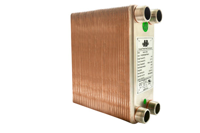 Brazed Plate Heat Exchanger - 70 Plates 4"x12" 1"MPT 580,000 Btu - Alfa Heating Supply