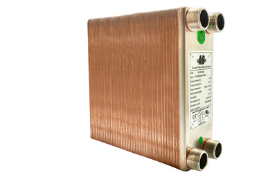 Brazed Plate Heat Exchanger - 80 Plates 4"x12" 1"MPT 630,000 Btu - Alfa Heating Supply