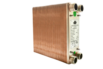 WiseWater Brazed Plate Heat Exchanger - 80 Plates 5"x12" 1 1/4"MPT 1,080,000 Btu - Alfa Heating Supply