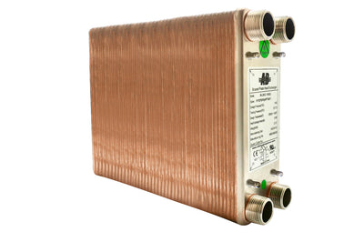 Brazed Plate Heat Exchanger - 100 Plates 5"x12" 1 1/4"MPT 1,320,000 Btu - Alfa Heating Supply