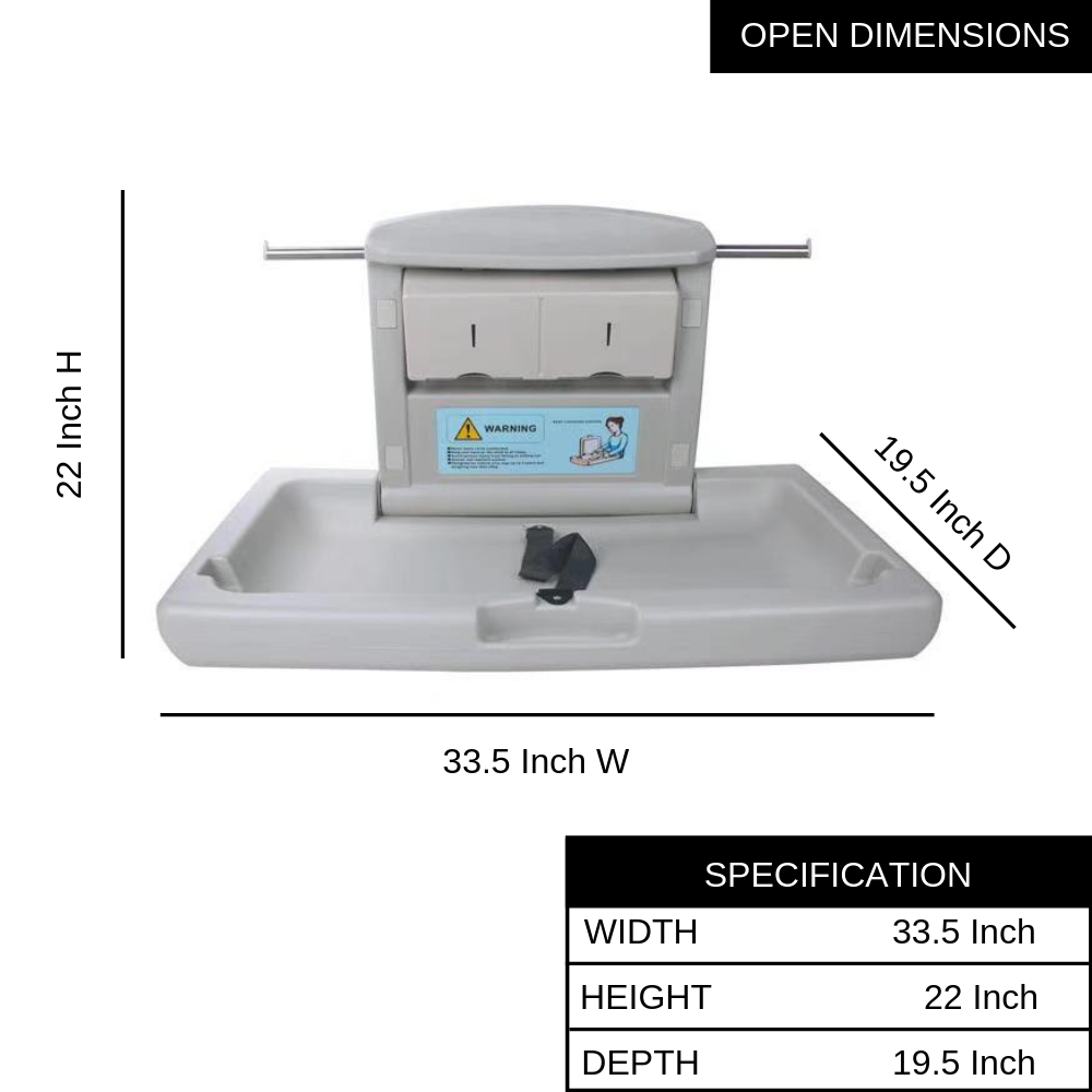 Baby Changing Station - Tan, Horizontal - Alfa Heating Supply