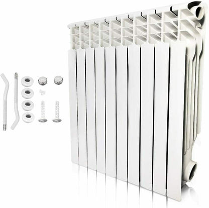 Wall Mounted Aluminum Radiator Heater 10 Sections for Room Heating, Hot Water System