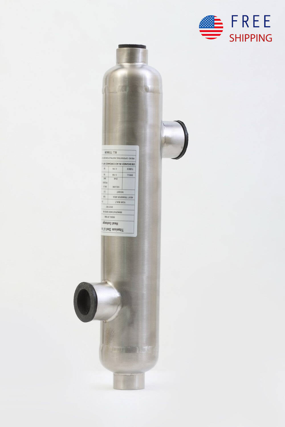 Titanium Heat Exchanger - 55K for Salt Pool Heating Opposite Side 1 1/2