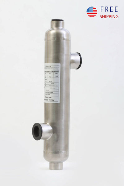 Salt Pool Heat Exchanger - 155K Titanium Opposite Side 1 1/2" & 1" FPT
